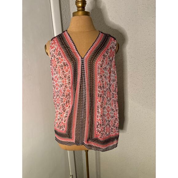 Lucky Brand Tops - Lucky Brand Women's Printed Border Blouse S Bohemian Dopamine Fairycore Prints